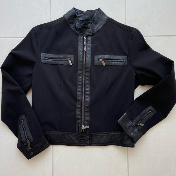 Votre Nom Jackets & Blazers - Votre Nom Black Blazer Jacket – Zipper Detail & Faux Leather Trim | Size 8